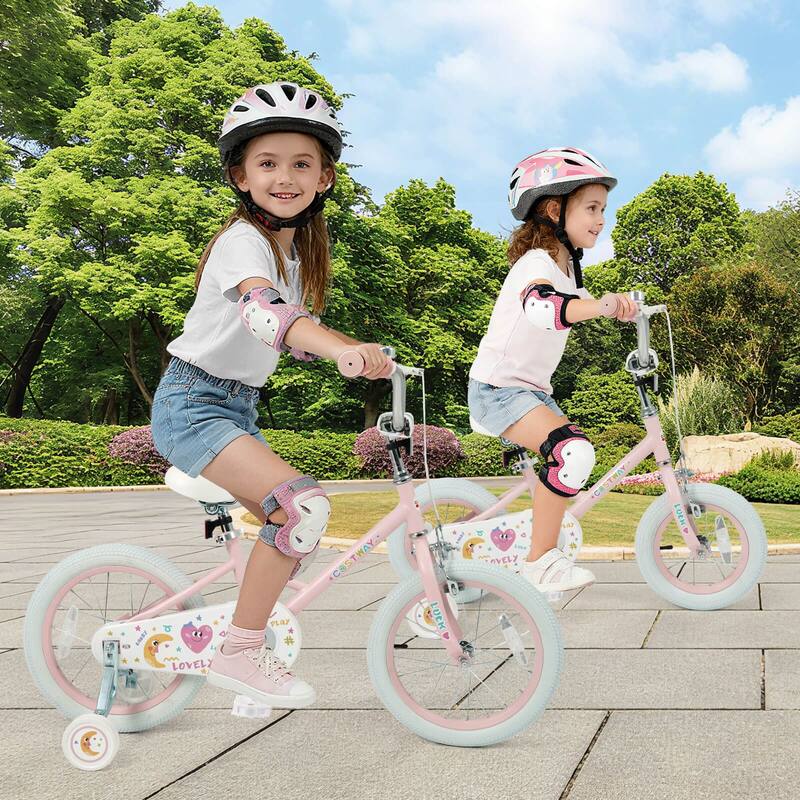 Costway 12/14/16/18 Inch Kids Bike for Girls Boys Age 3-8 Years with - See Details
