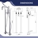 preview thumbnail 11 of 12, 33" H Solid Brass Floor Mounted Freestanding Tub Faucet with Hand Shower and Diverter