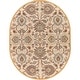 preview thumbnail 83 of 122, Patchway Handmade Classic Floral Wool Area Rug 6' x 9' Oval - Beige - Oval