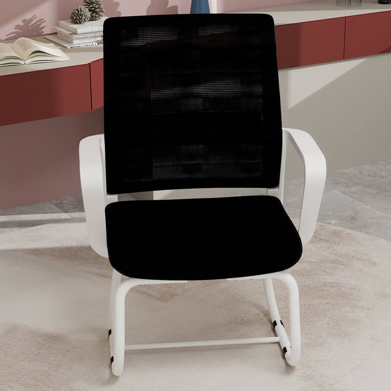 Modern Minimalist Office Chair, Mesh Backrest Lounge Chair with Arched Frame, for Living Room and Bedroom