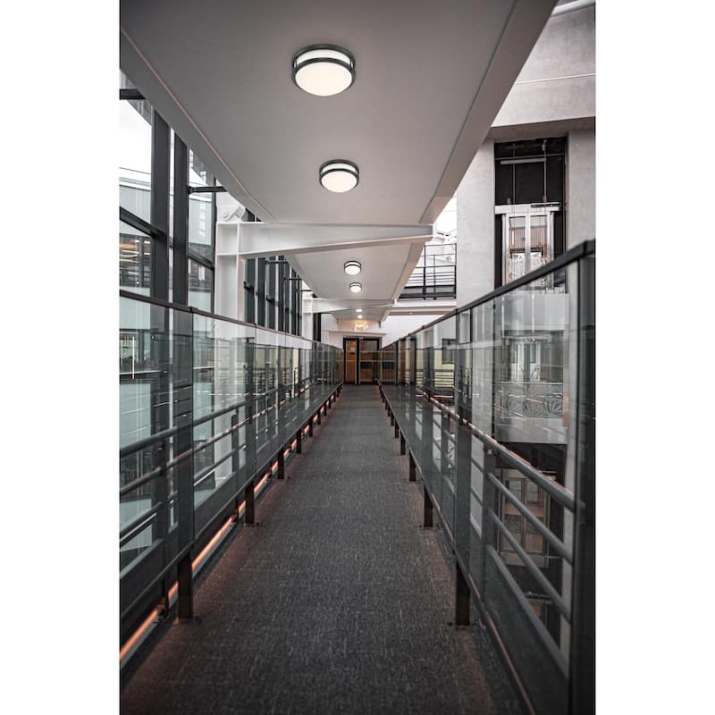 Access Lighting Solero III 14in W LED Flush Mount - Matte Black - Acrylic Lens - Dedicated LED