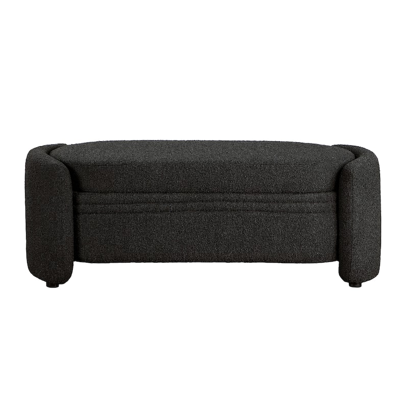 DH BASIC Pressice Contemporary Boucle Storage Bench for Bedroom Entryway by Denhour