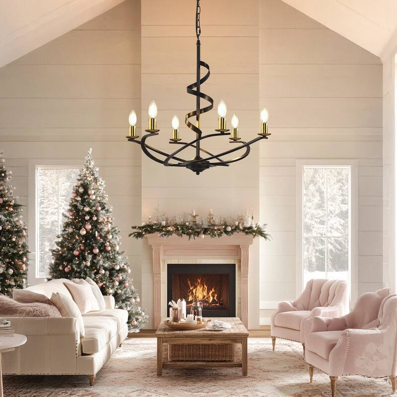 Vintage Swirling Ribbon Shaped Candle Chandelier