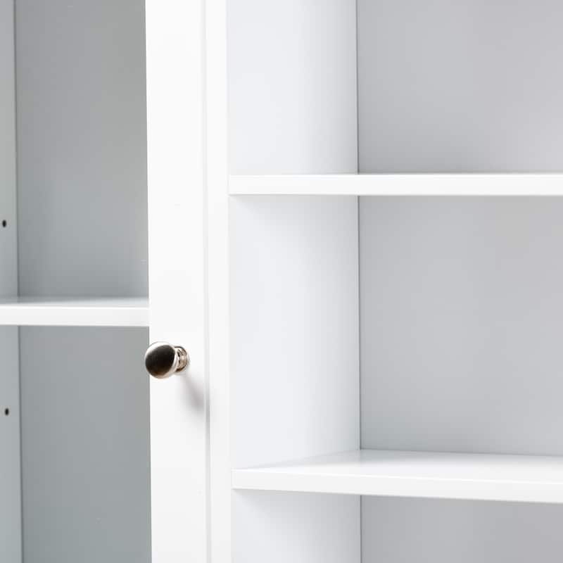 Campbell White Finished Wood Over the Toilet Bathroom Storage Cabinet