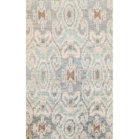 Contemporary Abstract Moroccan Area Rug Hand-knotted Oriental Carpet - 5'0" x 7'10"