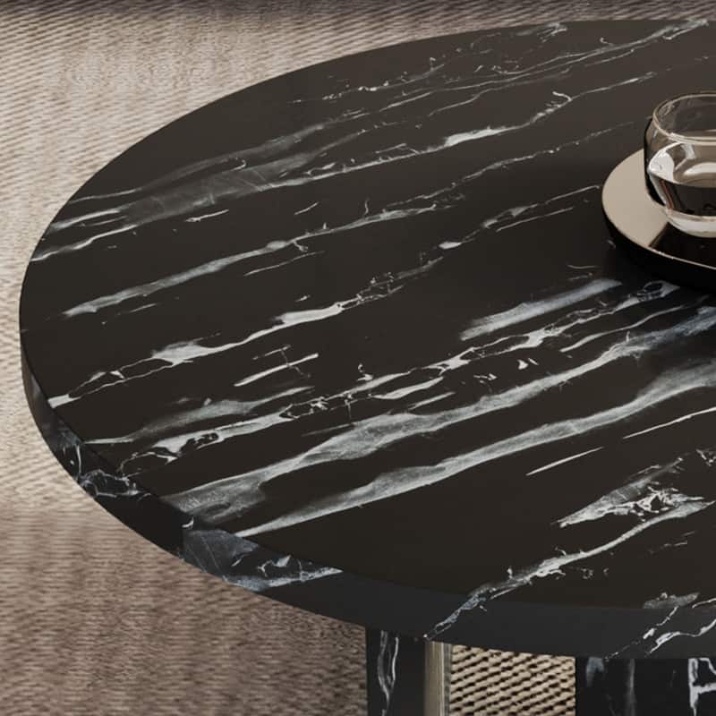 A Diameter of 31.4 Inches Double Pedestal Round Coffee Table