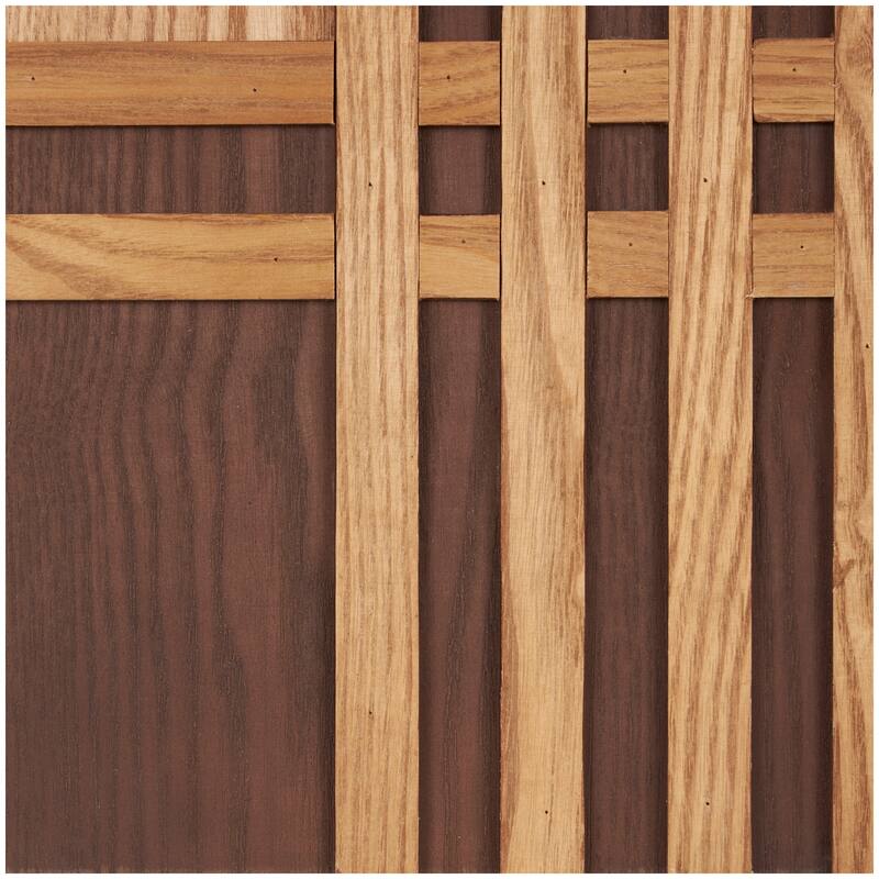 Brown Wooden Handmade Carved Two-Toned Geometric Home Wall Decor (Set of 2)