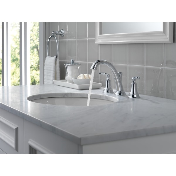 Delta Woodhurst 2-Handle Centerset Bathroom Faucet with Metal Drain Assembly 2532LF-MPU Chrome
