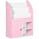 preview thumbnail 1 of 10, Multi-Purpose Kids Toy Storage Organizer Bookshelf with Cabinet Pink