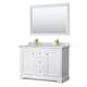 Option White, Gold Trim, White Carrara Marble Top