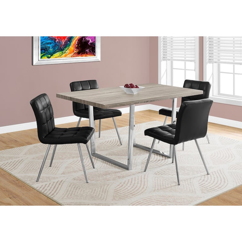 Dining Table, Rectangular, Kitchen, Dining Room, Chrome Metal