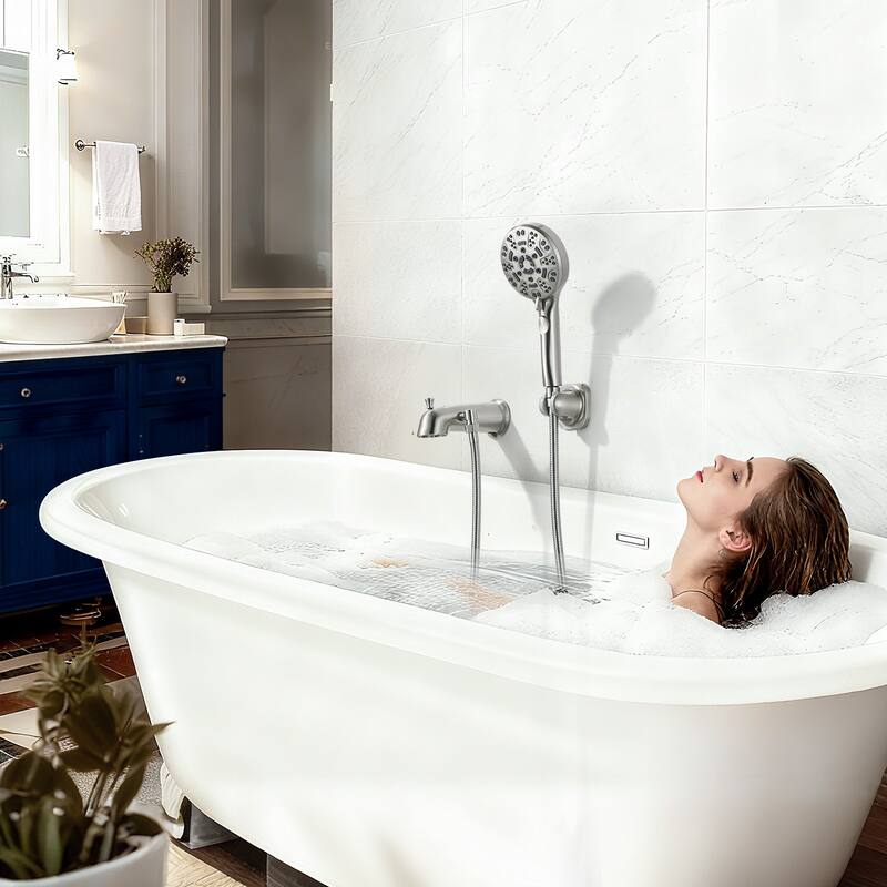WOWOW Integrated Diverter Bathtub Spout with Handshower
