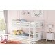 preview thumbnail 12 of 10, Modern Twin Over Twin Wood Bunk Kids Bed with Ladder,Guardrail