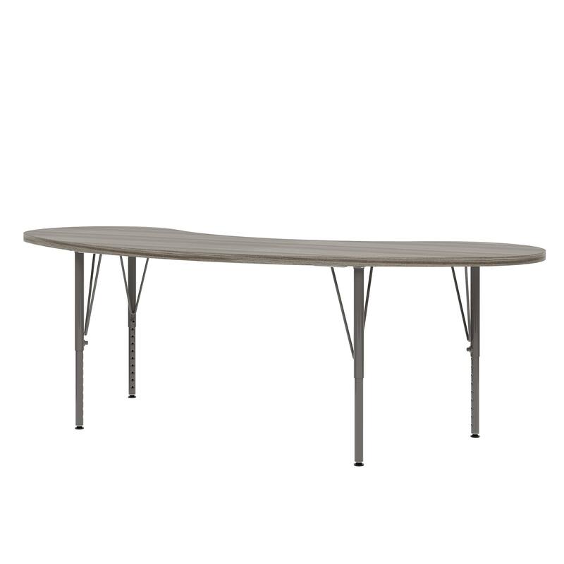Tot Mate 72" W x 26" D Adjustable Curved Activity Table, Height 14" to 23", Ready-To-Assemble - N/A