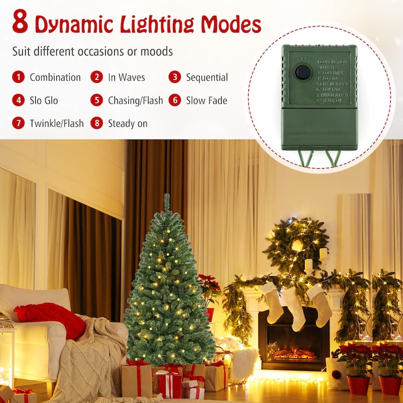 Gymax 6/7/8 FT Christmas Tree w/568/830/1182 PVC Branch Tips - See Details