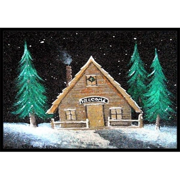 Carolines Treasures PJC1090MAT Welcome Lodge Christmas Log Home Indoor & Outdoor Mat 18 x 27 in.
