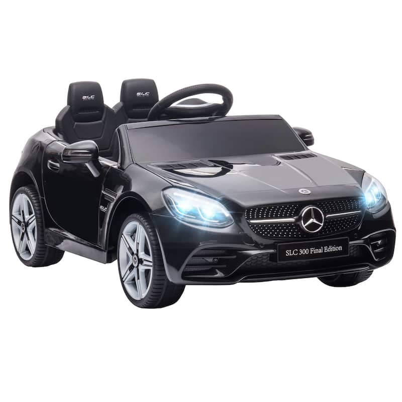 Black Electric Vehicle for Kids with Seat Belts, Ride on Truck Car with Dashboard, Exclusive Child Carriage with Headlights