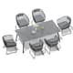 Option 82.48 inches long grey table with grey chairs