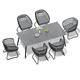 Option 82.48 inches long grey table with grey chairs