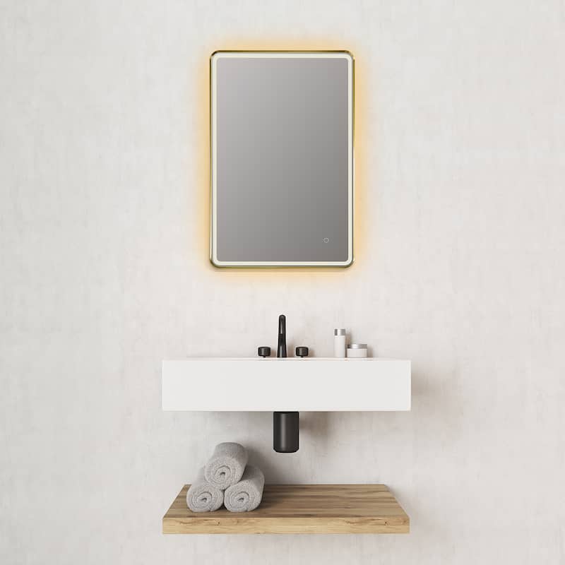 Altair Viaggi Rectangle Framed LED Lighted Wall Mirror