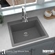 preview thumbnail 46 of 55, Karran Top Mount 25 in. Single Bowl Quartz Kitchen Sink