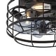 preview thumbnail 45 of 105, Caged Ceiling Fan with Light and Remote, 11.8–28 Inch Low Profile Fandelier, 6-Speed Quiet DC Motor, Black/Satin Nickel