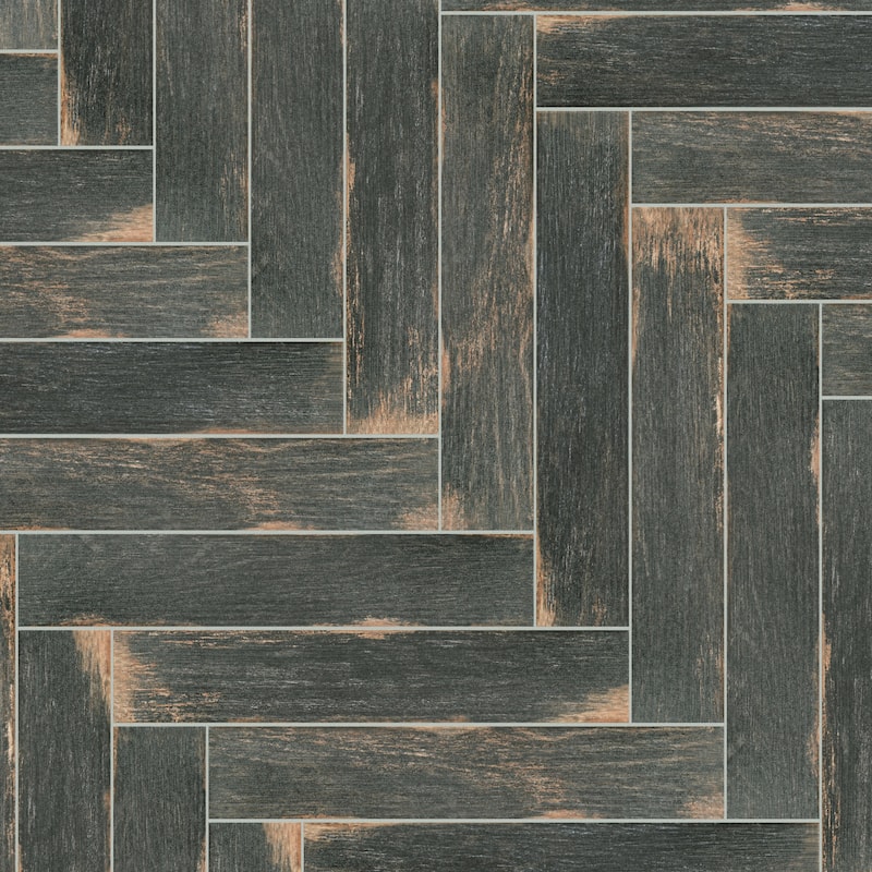 Merola Tile Bora Dark 3-1/8" x 17-1/2" Porcelain Floor and Wall Tile