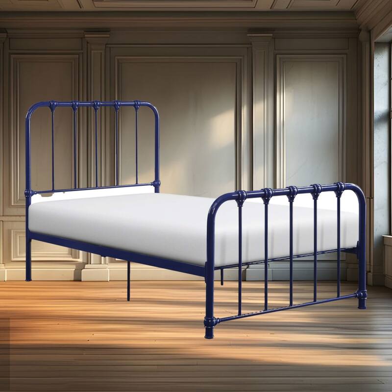 Twin Size Metal Platform Bed with Classic Rounded Frame, No Box Spring Needed, Easy Assembly for Modern Bedrooms