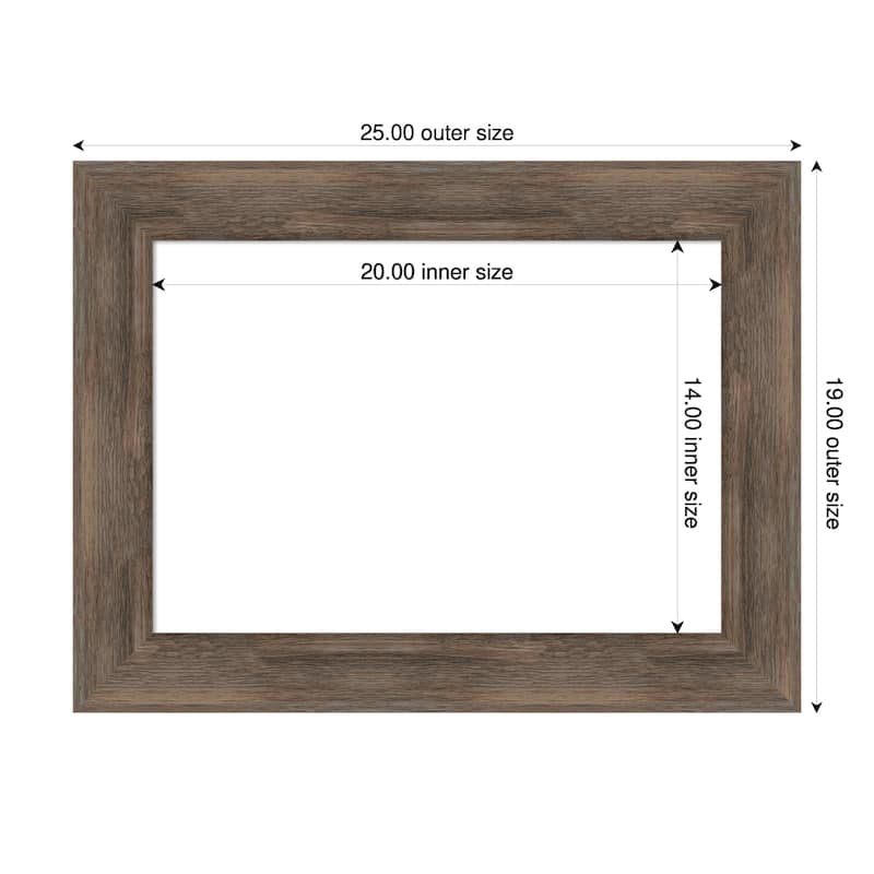 Amanti Art Hardwood Chocolate Framed Dry Erase Magnetic Board - 25 x 19 in - Hardwood Mocha