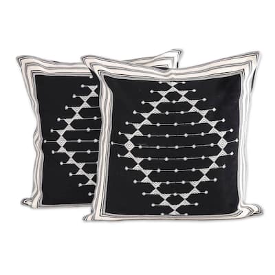 Handmade Dark Pattern cushion covers (India)