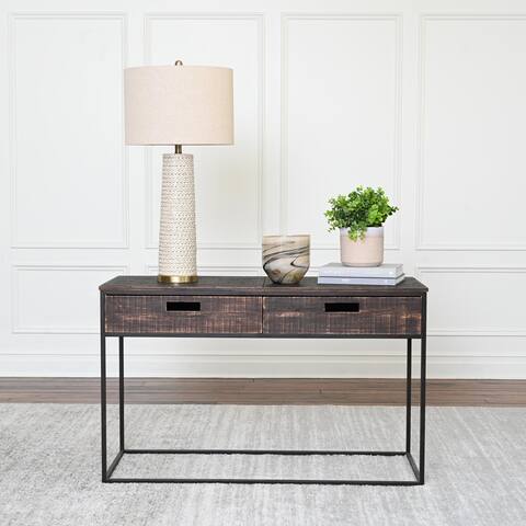 Abbyson Tustin Industrial Wood Console Table