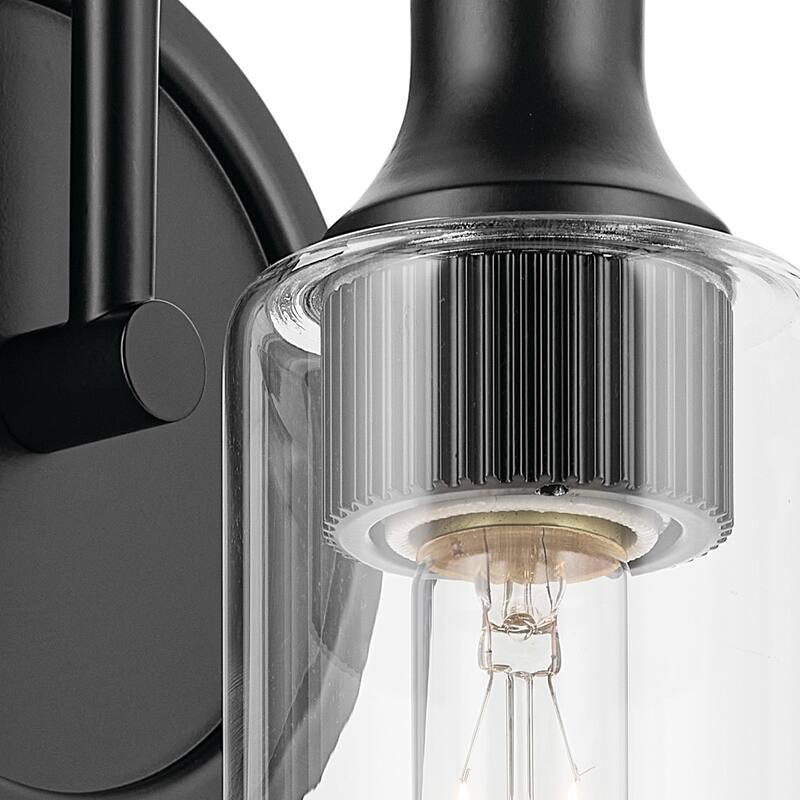 Kichler Lighting Kavi 13" 1-Light Wall Sconce with Clear Glass in Black