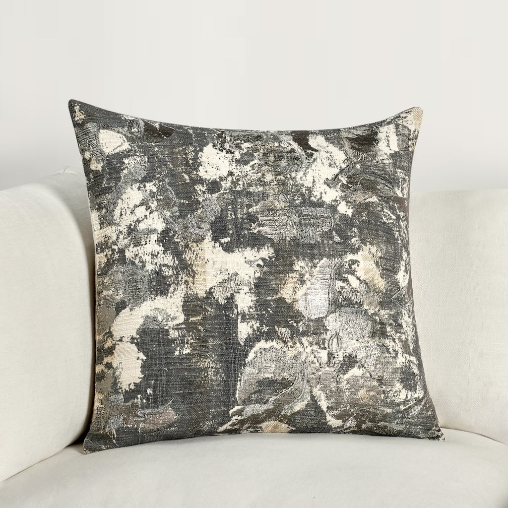 Villa by Classic Home Luciana 22" Gray Cotton Blend Throw Pillow