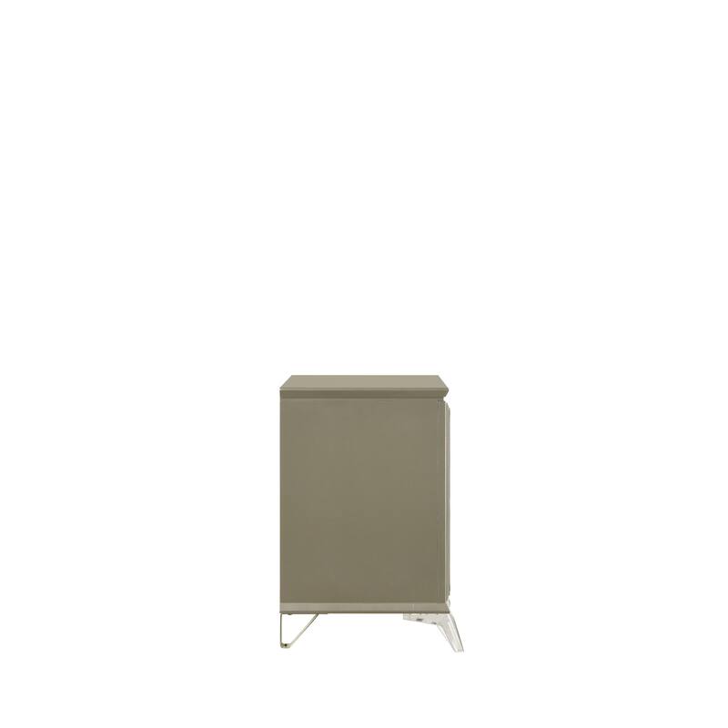 Modern Style 2-Drawer Nightstand Made with Wood & Mirrored Accents
