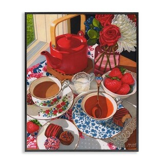Stupell Patriotic Tea Party Framed Giclee Art Design By Mardell Schuster