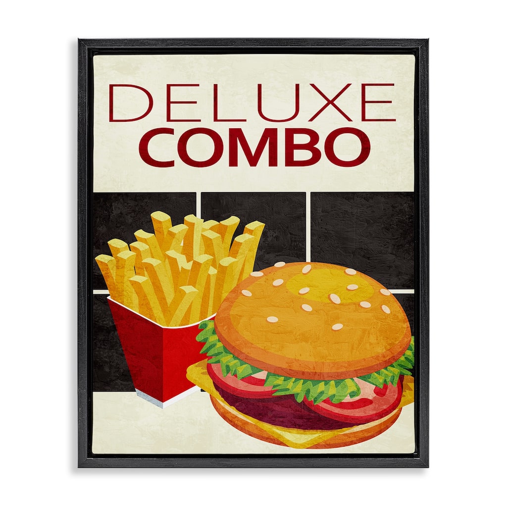 Stupell Deluxe Combo Fast Food Framed Floater Canvas Wall Art Design By Kim Allen
