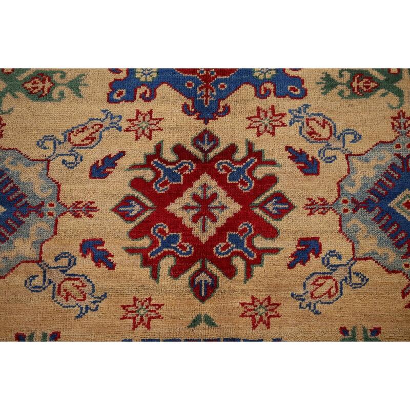 Kazak Oriental Area Rug Hand-Knotted Wool Carpet - 5'0" x 6'3"