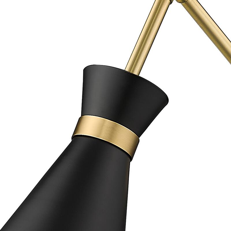 Soriano by Z-Lite 1 Light Wall Sconce in Matte Black with Modern Gold Steel Shade