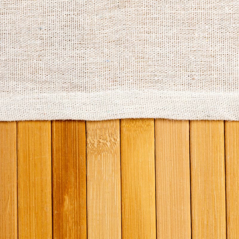 Household Essentials Bamboo Double Laundry Hamper with Rope Handles and Removable Laundry Bag
