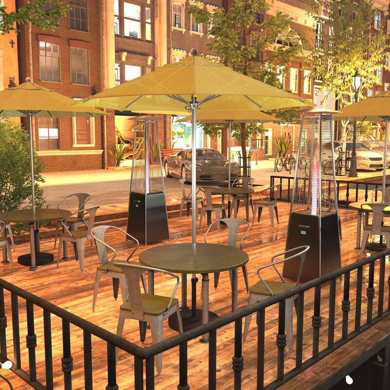 California Umbrella 75' Venture Series Patio Umbrella, Silver Aluminum Pole Fiberglass Ribs Push Lift, Olefin - Lemon