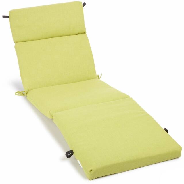 Blazing Needles 72-inch All-weather Outdoor Chaise Lounge Cushion - Lime