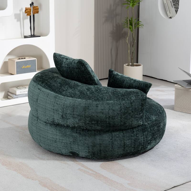 Chenille Lazy Sofa with Pillows