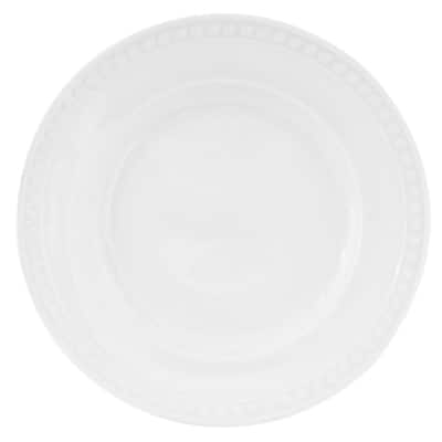 Everyday White by Fitz and Floyd Beaded 8.5 Inch Salad Plates, Set of 4, White - 8.5 Inch