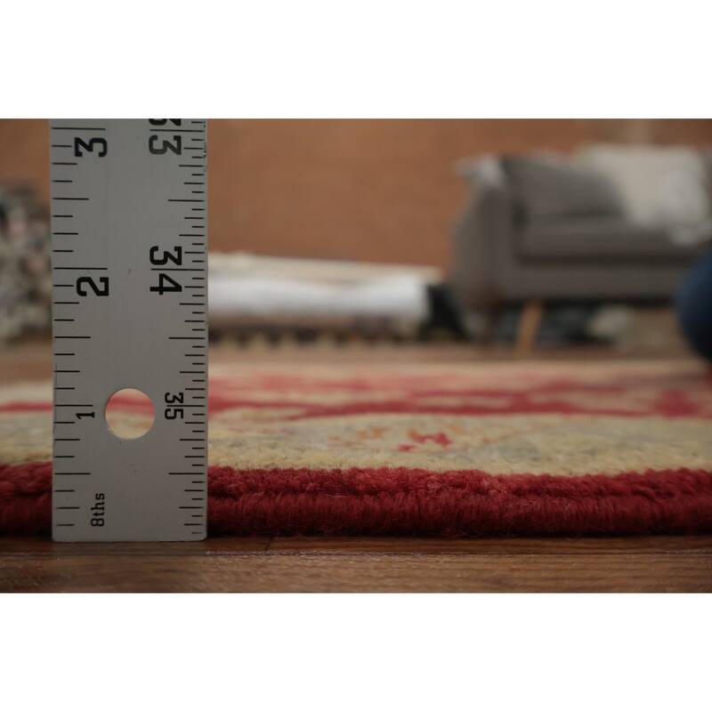 Hand Knotted Oriental 100% Wool Carpet Traditional Floral Red Peshawar Area Rug - 3' 0'' X 2' 2''