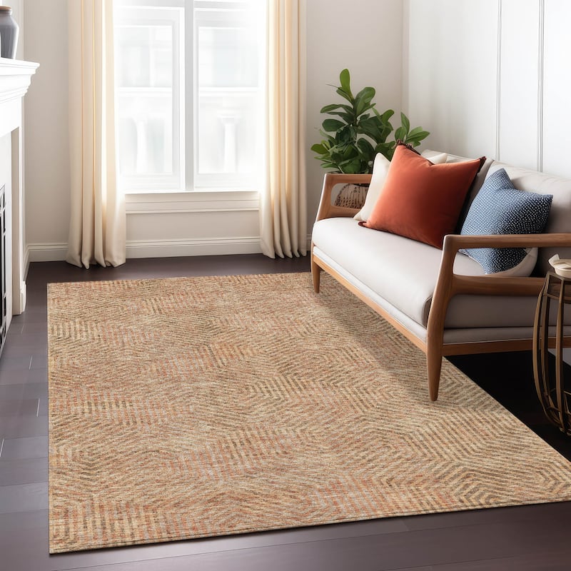 Machine Washable Indoor/ Outdoor Chantille Contemporary Maze Rug