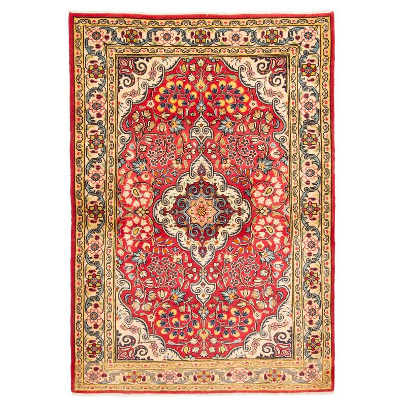 ECARPETGALLERY Hand-knotted Anadol Red Wool Rug - 3'10 x 5'9