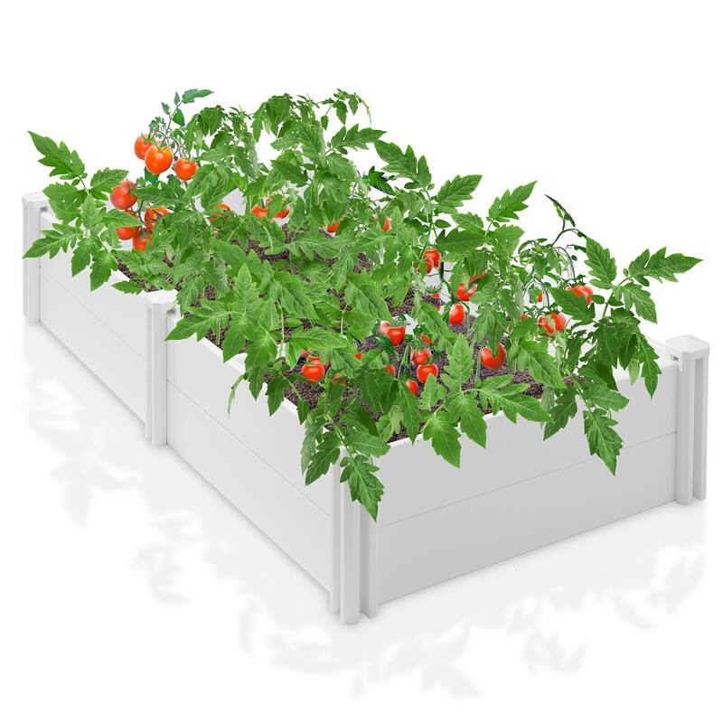 Heavy Duty PVC Raised Garden Bed Planter White - 3 ft. x 6 ft.