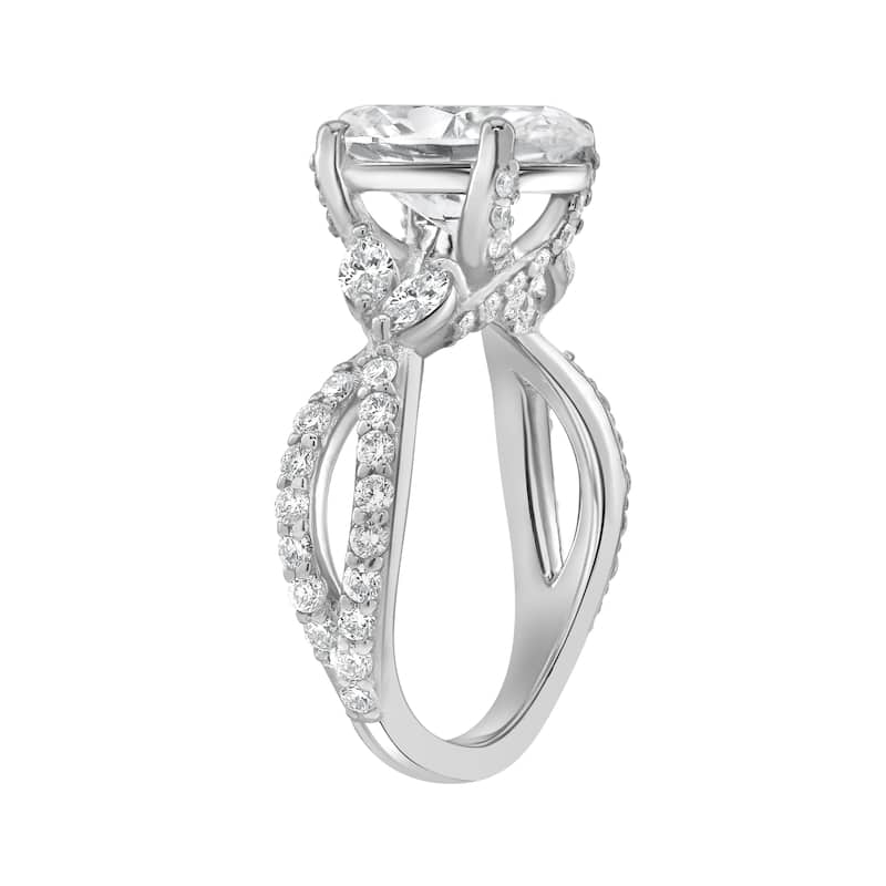 Auriya 14k Gold 6 1/2ctw Oval Lab grown Nature's Inspired Diamond Engagement Ring (E-F VS)