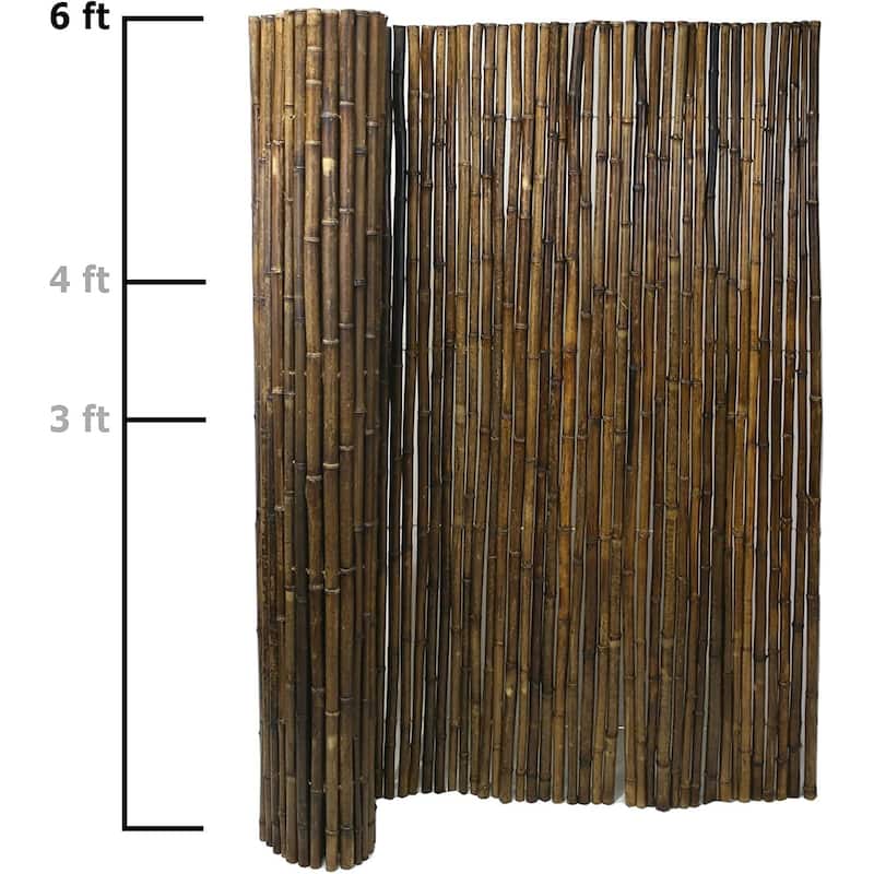 Bamboo Fencing Decorative Rolled Wood Fence Panel Caramel Brown