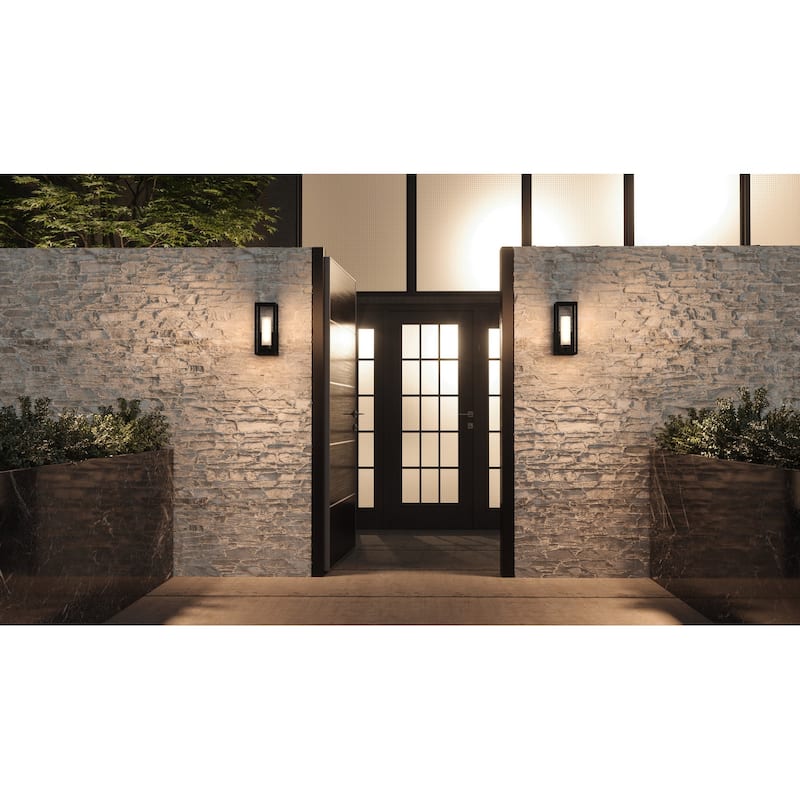 Neville 1-Light Matte Black Outdoor Wall Lantern
